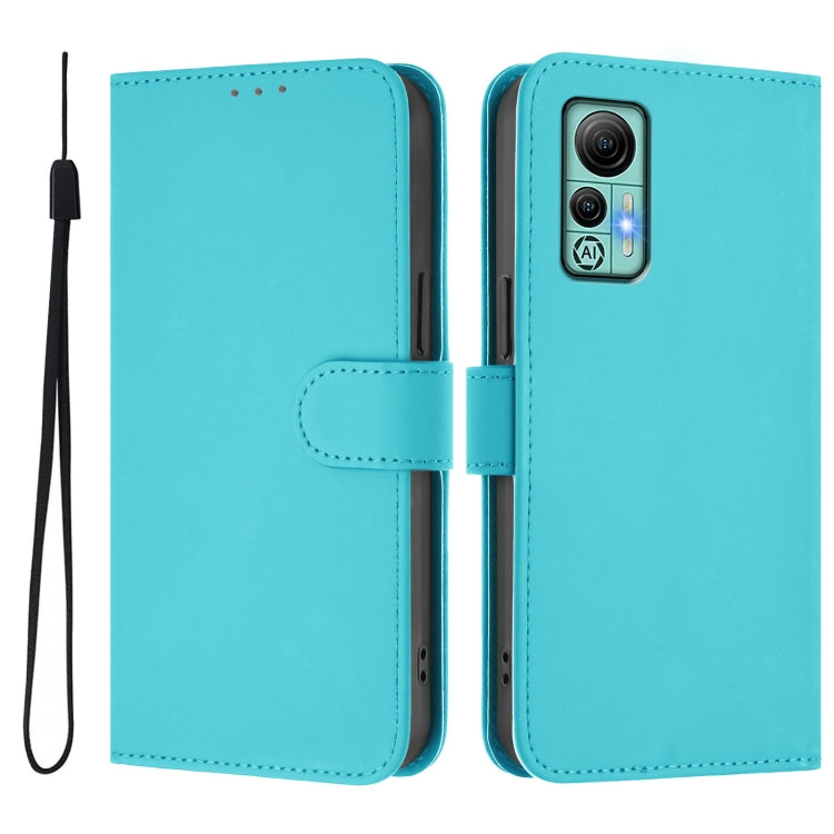 For Ulefone Note 14 Skin Feel Solid Color Leather Phone Case with Lanyard(Lake Blue) - Ulefone Cases by PMC Jewellery | Online Shopping South Africa | PMC Jewellery | Buy Now Pay Later Mobicred