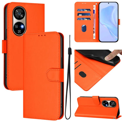 For Ulefone Note 17 Pro Skin Feel Solid Color Leather Phone Case with Lanyard(Orange) - Ulefone Cases by PMC Jewellery | Online Shopping South Africa | PMC Jewellery | Buy Now Pay Later Mobicred