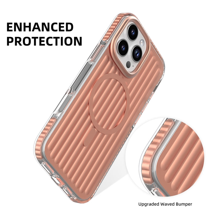 For iPhone 16 Mutural Corrugated Texture Magsafe Magnetic Shockproof Phone Case(Blue) - free shipping - PMC Jewellery - Order now!