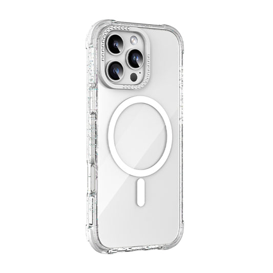 For iPhone 16 Pro Mutural Blink Series Glitter Edge MagSafe Magnetic Phone Case(White) - iPhone 16 Pro Cases by Mutural | Online Shopping South Africa | PMC Jewellery | Buy Now Pay Later Mobicred