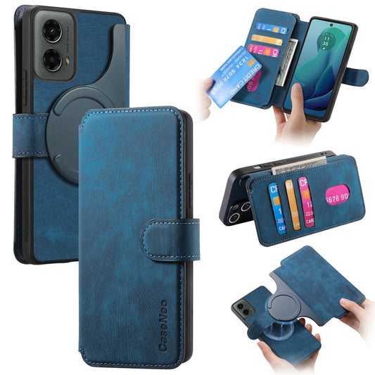 For Motorola Moto G 5G 2024 CaseNeo MagSafe RFID Anti-theft Retro Leather Phone Case(Blue) - Motorola Cases by CaseNeo | Online Shopping South Africa | PMC Jewellery | Buy Now Pay Later Mobicred