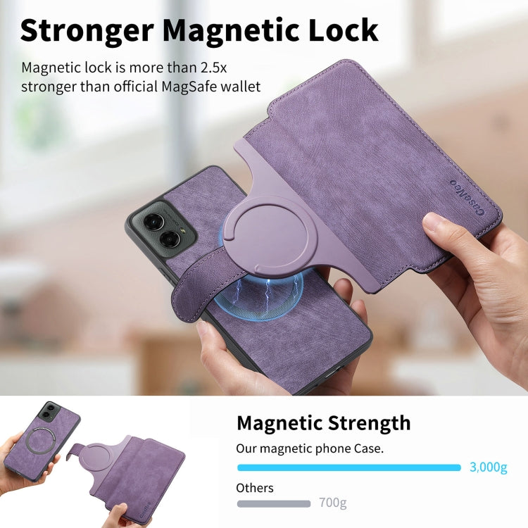 For Motorola Moto G 5G 2024 CaseNeo MagSafe RFID Anti-theft Retro Leather Phone Case(Purple) - Motorola Cases by CaseNeo | Online Shopping South Africa | PMC Jewellery | Buy Now Pay Later Mobicred