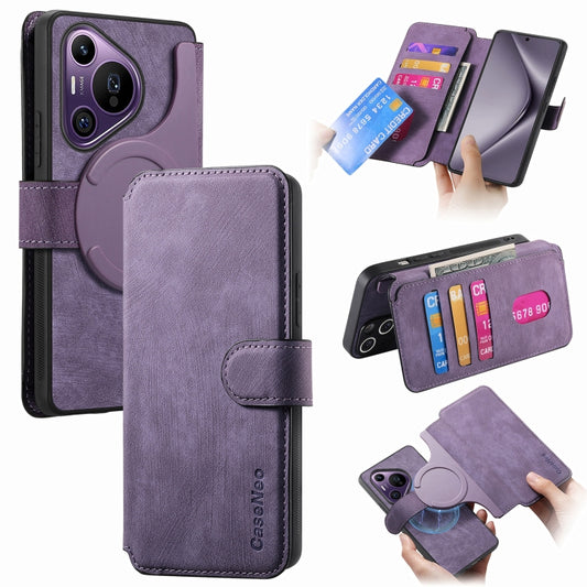 For Huawei Pura 70 Pro CaseNeo MagSafe RFID Anti-theft Retro Leather Phone Case(Purple) - Huawei Cases by CaseNeo | Online Shopping South Africa | PMC Jewellery | Buy Now Pay Later Mobicred