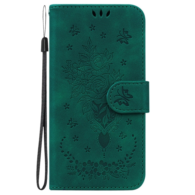 For Samsung Galaxy S25 Ultra 5G Butterfly Rose Embossed Leather Phone Case(Green) - Galaxy S25 Ultra 5G Cases by PMC Jewellery | Online Shopping South Africa | PMC Jewellery | Buy Now Pay Later Mobicred