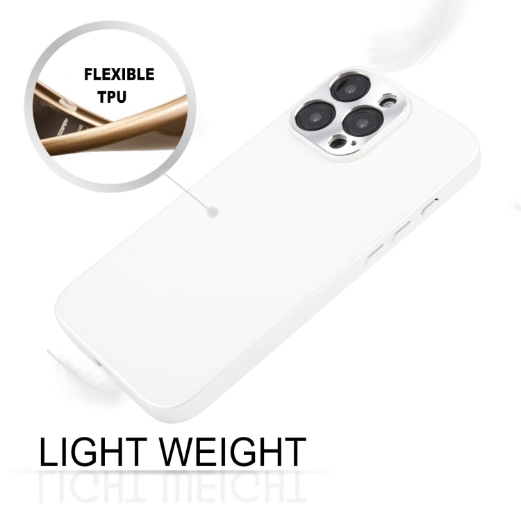 For iPhone 16 Pro GEBEI Plain Leather TPU Hybrid PU Phone Case(White) - free shipping - PMC Jewellery - Order now!