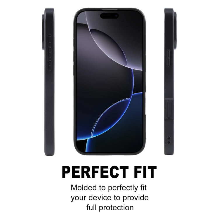 For iPhone 16 Pro GEBEI Plain Leather TPU Hybrid PU Phone Case(Black) - free shipping - PMC Jewellery - Order now!