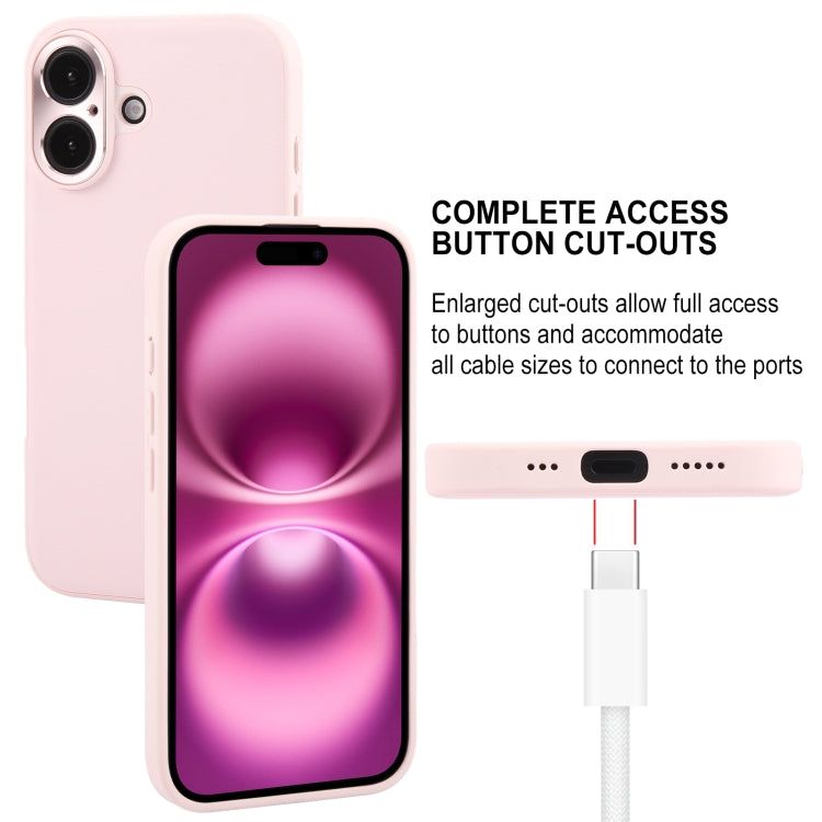 For iPhone 16 Plus GEBEI Plain Leather TPU Hybrid PU Phone Case(Pink) - iPhone 16 Plus Cases by GEBEI | Online Shopping South Africa | PMC Jewellery | Buy Now Pay Later Mobicred