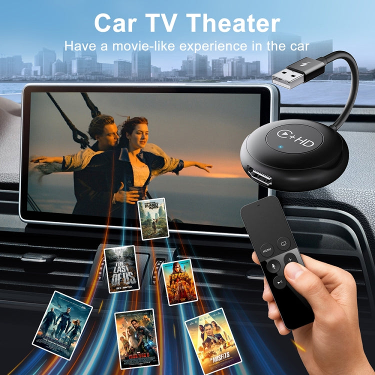 USB and HDMI Wired to Wireless CarPlay Auto Adapter, Specification:Round(Carbon Fiber) - free shipping - PMC Jewellery - Order now!