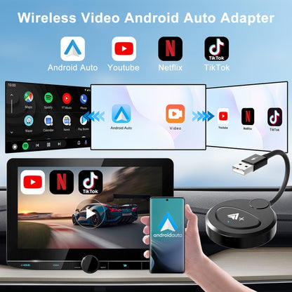 USB Interface Wired to Wireless CarPlay Auto Adapter for Android, Specification:Round(Carbon Fiber) - Bluetooth Adapters by PMC Jewellery | Online Shopping South Africa | PMC Jewellery | Buy Now Pay Later Mobicred