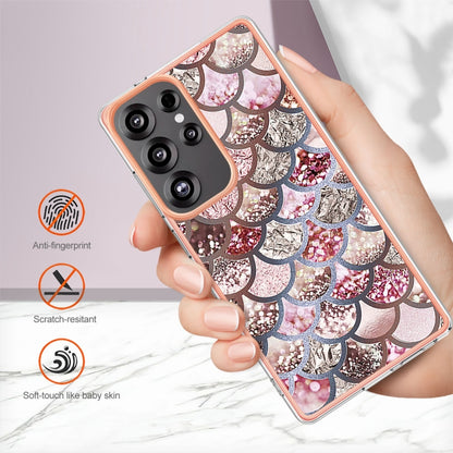 For Samsung Galaxy S25 Ultra 5G Electroplating IMD TPU Phone Case(Pink Scales) - Galaxy S25 Ultra 5G Cases by PMC Jewellery | Online Shopping South Africa | PMC Jewellery | Buy Now Pay Later Mobicred