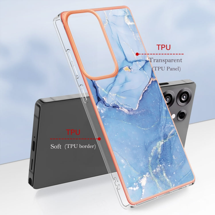 For Samsung Galaxy S25 Ultra 5G Electroplating Marble Dual-side IMD Phone Case(Blue 018) - Galaxy S25 Ultra 5G Cases by PMC Jewellery | Online Shopping South Africa | PMC Jewellery | Buy Now Pay Later Mobicred