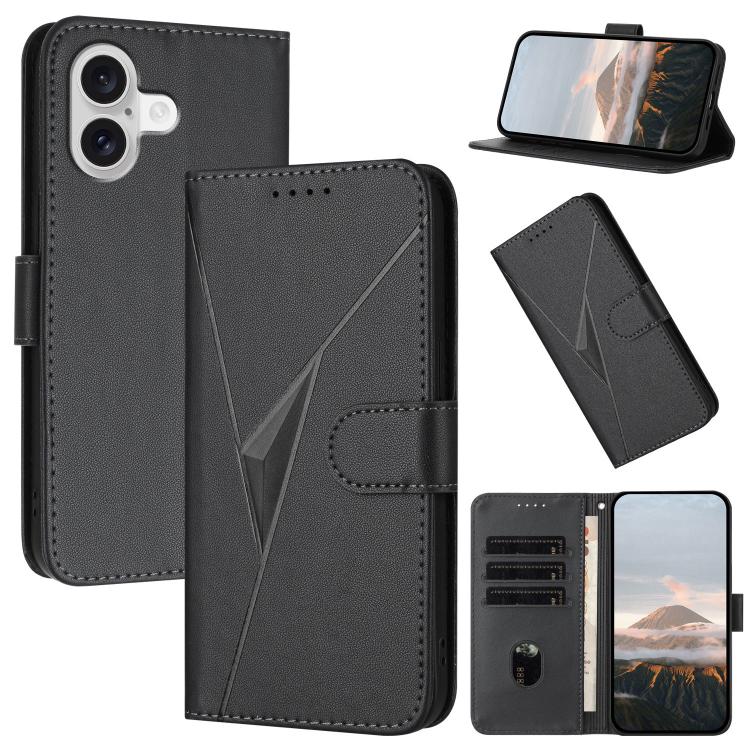 For iPhone 17 Triangle Pattern Buckle Clasp Leather Phone Case(Black) - free shipping - PMc TechLife - Order now!