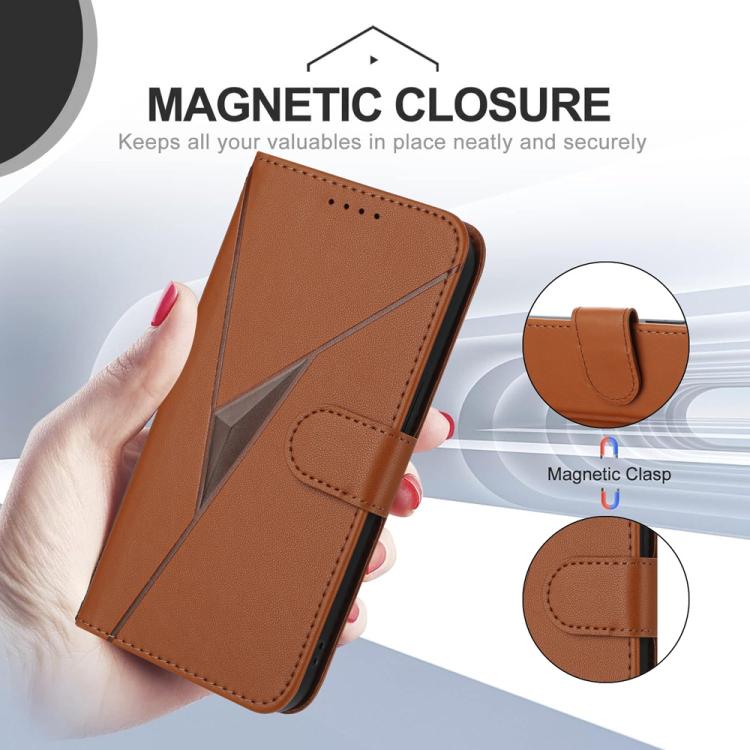 For iPhone 17 Air Triangle Pattern Buckle Clasp Leather Phone Case(Brown) - free shipping - PMc TechLife - Order now!