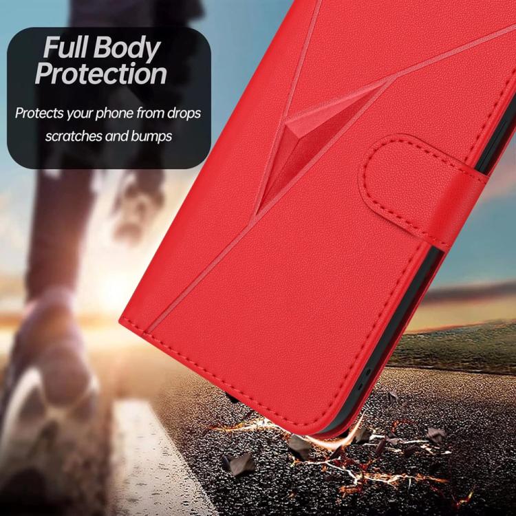 For iPhone 17 Pro Max Triangle Pattern Buckle Clasp Leather Phone Case(Red) - free shipping - PMc TechLife - Order now!