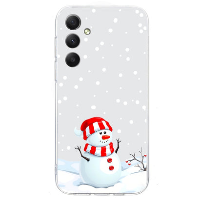 For Samsung Galaxy S25+ 5G Christmas Painted Pattern TPU Transparent Phone Case(Snowman) - Galaxy S25+ 5G Cases by PMC Jewellery | Online Shopping South Africa | PMC Jewellery | Buy Now Pay Later Mobicred