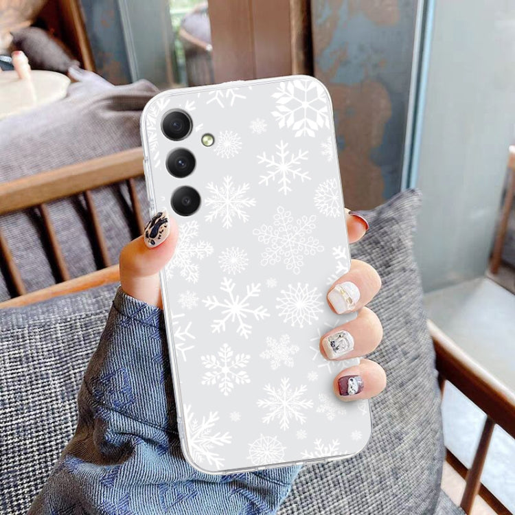 For Samsung Galaxy S25+ 5G Christmas Painted Pattern TPU Transparent Phone Case(Snowflakes) - Galaxy S25+ 5G Cases by PMC Jewellery | Online Shopping South Africa | PMC Jewellery | Buy Now Pay Later Mobicred