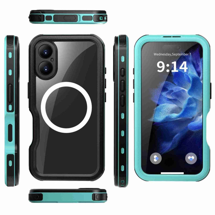 For iPhone 16 Plus RedPepper IP68 Waterproof Triple-proof MagSafe Phone Case(Black Blue) - iPhone 16 Plus Cases by RedPepper | Online Shopping South Africa | PMC Jewellery | Buy Now Pay Later Mobicred