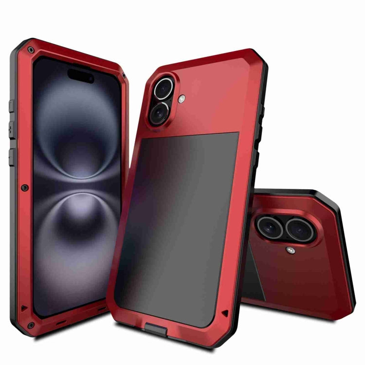 For iPhone 16 RedPepper Triple-proof Metal Phone Case(Red) - iPhone 16 Cases by RedPepper | Online Shopping South Africa | PMC Jewellery | Buy Now Pay Later Mobicred