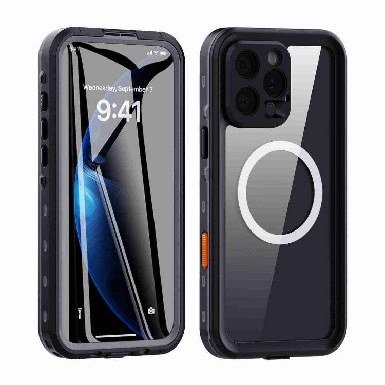 For iPhone 16 Pro RedPepper Transparent Dot IP68 Waterproof Triple-proof MagSafe Phone Case(Black Dark Grey) - free shipping - PMC Jewellery - Order now!