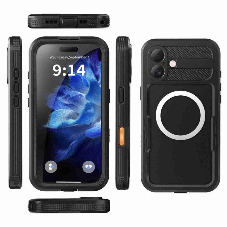 For iPhone 16 Plus RedPepper IP68 Waterproof Triple-proof MagSafe Phone Case(Black) - free shipping - PMC Jewellery - Order now!