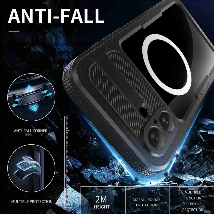 For iPhone 16 Plus RedPepper IP68 Waterproof Triple-proof MagSafe Phone Case(Black) - free shipping - PMC Jewellery - Order now!