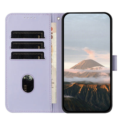 For Samsung Galaxy S25 5G Triangle Pattern Buckle Clasp Leather Phone Case(Light Purple) - Galaxy S25 5G Cases by PMC Jewellery | Online Shopping South Africa | PMC Jewellery | Buy Now Pay Later Mobicred