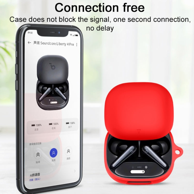 For Anker Soundcore Liberty 4 Pro Wireless Earphone Silicone Protective Case(Red) - Other Earphone Case by PMC Jewellery | Online Shopping South Africa | PMC Jewellery | Buy Now Pay Later Mobicred