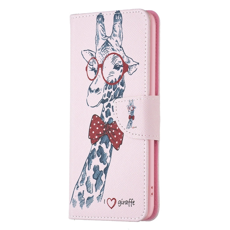 For Samsung Galaxy S25+ 5G Colored Drawing Pattern Leather Phone Case(Giraffe) - Galaxy S25+ 5G Cases by PMC Jewellery | Online Shopping South Africa | PMC Jewellery | Buy Now Pay Later Mobicred