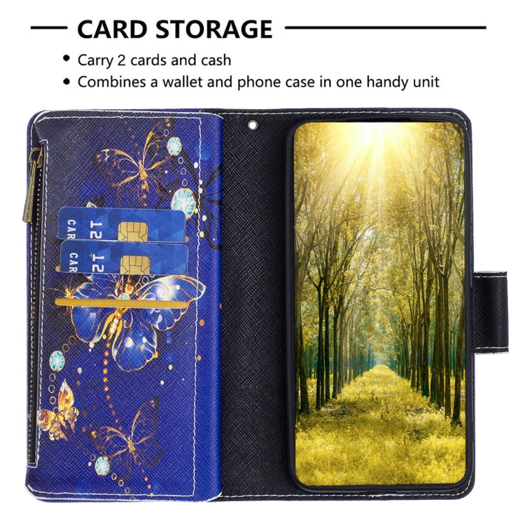 For Samsung Galaxy S25+ 5G Colored Drawing Pattern Zipper Leather Phone Case(Purple Butterfly) - Galaxy S25+ 5G Cases by PMC Jewellery | Online Shopping South Africa | PMC Jewellery | Buy Now Pay Later Mobicred