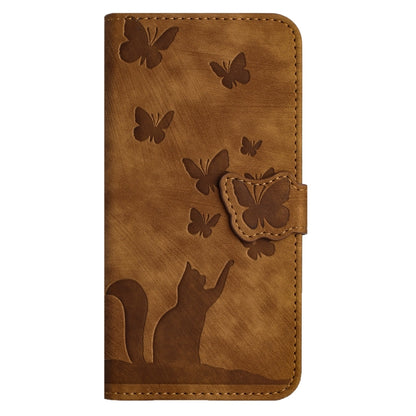 For Samsung Galaxy S25+ 5G Butterfly Cat Embossing Flip Leather Phone Case(Brown) - Galaxy S25+ 5G Cases by PMC Jewellery | Online Shopping South Africa | PMC Jewellery | Buy Now Pay Later Mobicred