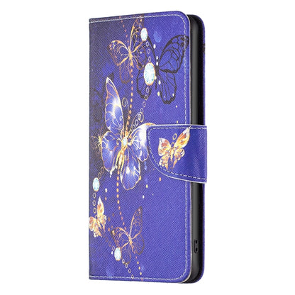 For Samsung Galaxy S25 5G Colored Drawing Pattern Leather Phone Case(Purple Butterfly) - Galaxy S25 5G Cases by PMC Jewellery | Online Shopping South Africa | PMC Jewellery | Buy Now Pay Later Mobicred