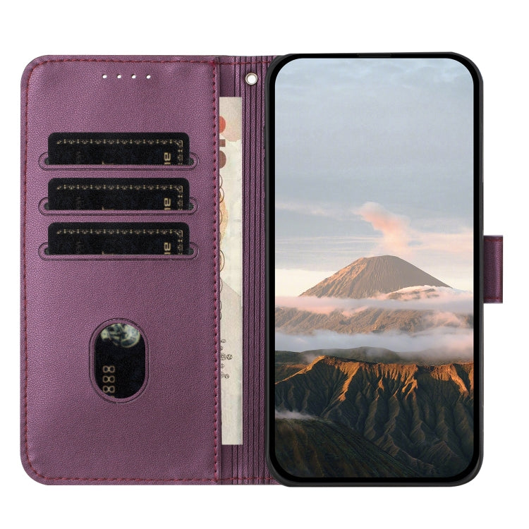 For Motorola Moto G Power 2024 Triangle Pattern Buckle Clasp Leather Phone Case(Dark Purple) - Motorola Cases by PMC Jewellery | Online Shopping South Africa | PMC Jewellery | Buy Now Pay Later Mobicred