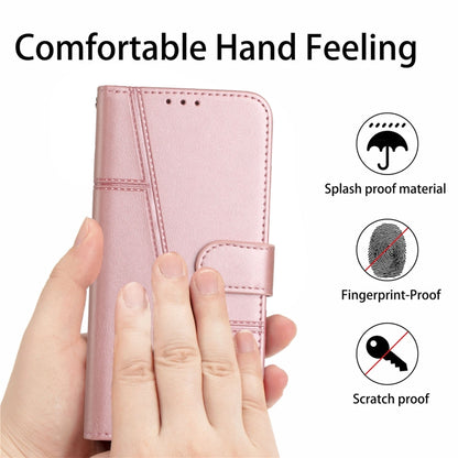 For Samsung Galaxy S25 / S24 5G Stitching Calf Texture Buckle Leather Phone Case(Rose Gold) - Galaxy S25 5G Cases by PMC Jewellery | Online Shopping South Africa | PMC Jewellery | Buy Now Pay Later Mobicred