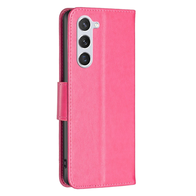 For Samsung Galaxy S25 5G Embossing Two Butterflies Pattern Leather Phone Case(Rose Red) - Galaxy S25 5G Cases by PMC Jewellery | Online Shopping South Africa | PMC Jewellery | Buy Now Pay Later Mobicred