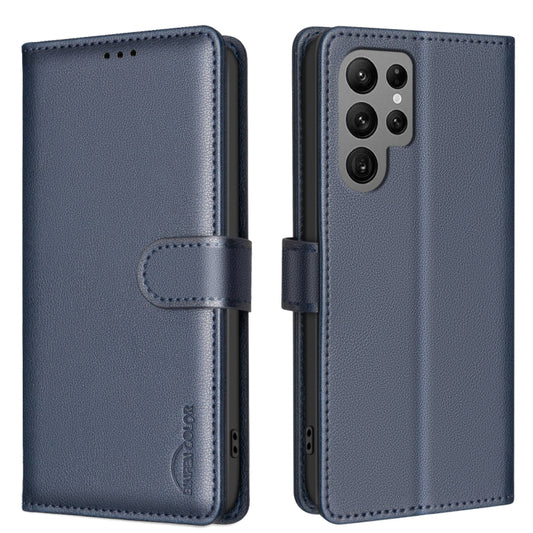 For Samsung Galaxy S25 Ultra 5G Litchi Texture RFID Anti-theft Leather Phone Case(Blue) - Galaxy S25 Ultra 5G Cases by PMC Jewellery | Online Shopping South Africa | PMC Jewellery | Buy Now Pay Later Mobicred