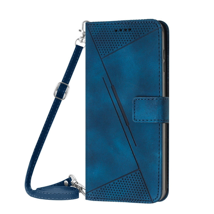 For Samsung Galaxy S25 / S24 5G Dream Triangle Leather Phone Case with Long Lanyard(Blue) - Galaxy S25 5G Cases by PMC Jewellery | Online Shopping South Africa | PMC Jewellery | Buy Now Pay Later Mobicred