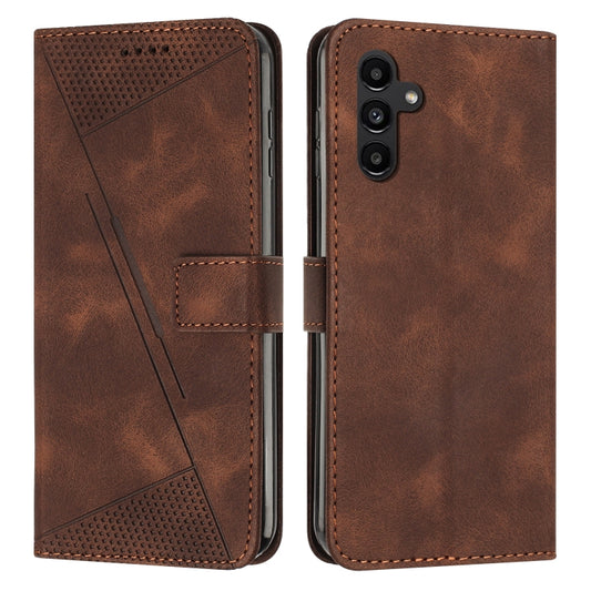 For Samsung Galaxy S25 / S24 5G Dream Triangle Leather Phone Case with Long Lanyard(Brown) - Galaxy S25 5G Cases by PMC Jewellery | Online Shopping South Africa | PMC Jewellery | Buy Now Pay Later Mobicred