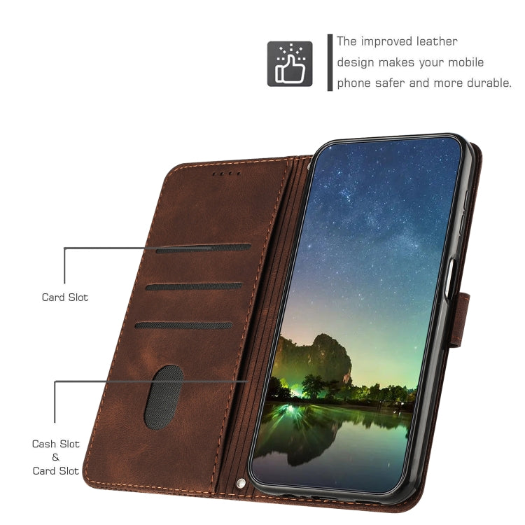 For Samsung Galaxy S25 / S24 5G Dream Triangle Leather Phone Case with Long Lanyard(Brown) - Galaxy S25 5G Cases by PMC Jewellery | Online Shopping South Africa | PMC Jewellery | Buy Now Pay Later Mobicred