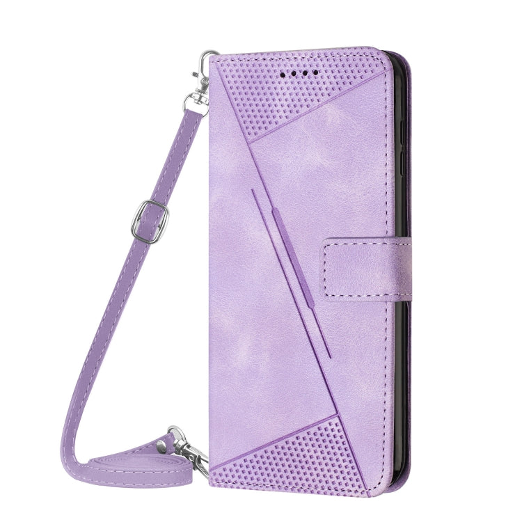 For Samsung Galaxy S25+ / S24+ 5G 5G Dream Triangle Leather Phone Case with Long Lanyard(Purple) - Galaxy S25+ 5G Cases by PMC Jewellery | Online Shopping South Africa | PMC Jewellery | Buy Now Pay Later Mobicred