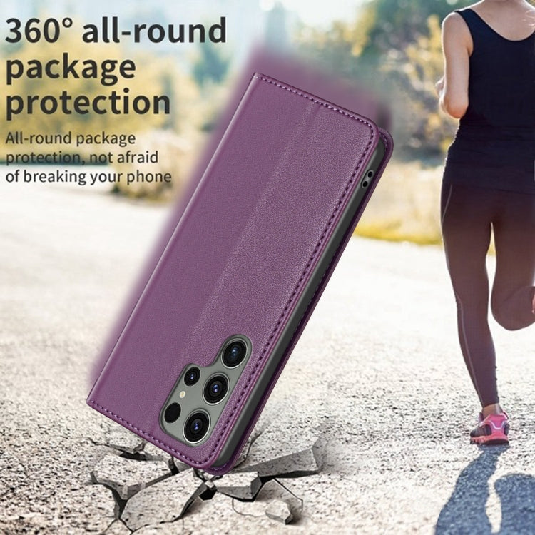 For Samsung Galaxy S25 Ultra 5G Magnetic Leather Phone Case(Purple) - Galaxy S25 Ultra 5G Cases by PMC Jewellery | Online Shopping South Africa | PMC Jewellery | Buy Now Pay Later Mobicred