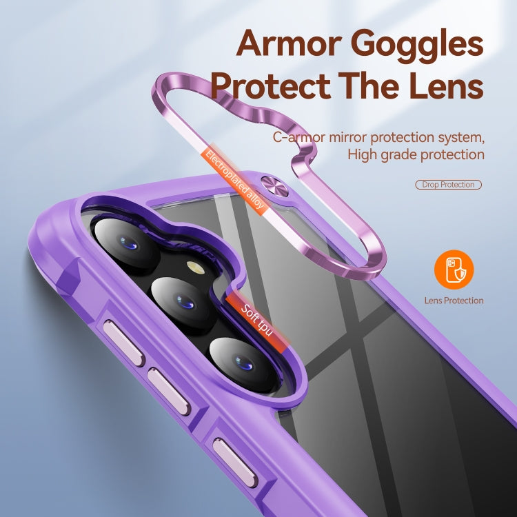 For Samsung Galaxy S25 5G TPU + PC Lens Protection Phone Case(Purple) - Galaxy S25 5G Cases by PMC Jewellery | Online Shopping South Africa | PMC Jewellery | Buy Now Pay Later Mobicred