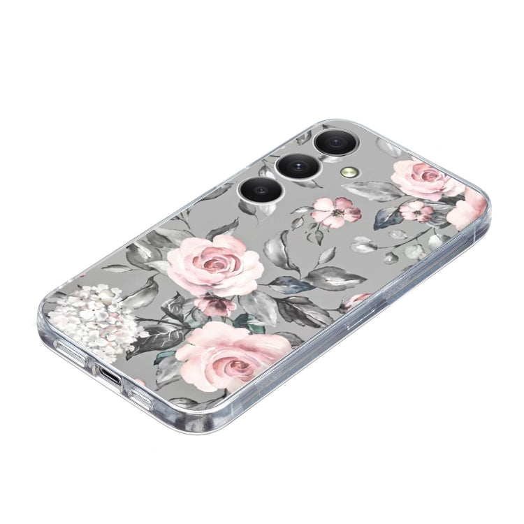 For Samsung Galaxy S25 FE 5G Colorful Painting Pattern TPU Phone Case(Flowers On Grey) - Galaxy Phone Cases by PMC Jewellery | Online Shopping South Africa | PMC Jewellery | Buy Now Pay Later Mobicred