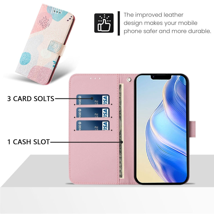 For iPhone 16e Art Colored Drawing Pattern Leather Phone Case(Graffiti puzzle) - free shipping - PMC TechLife - Order now!