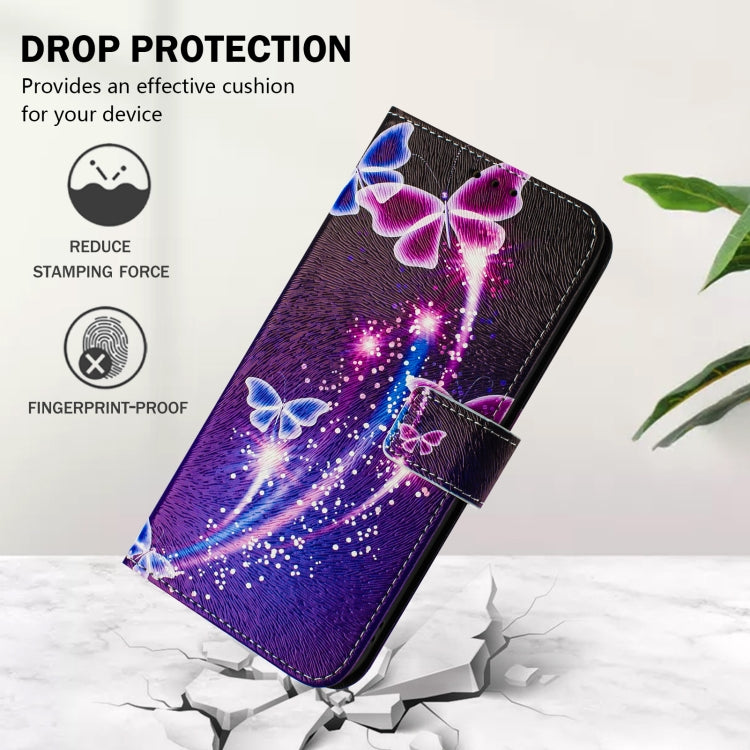 For iPhone 16e Art Colored Drawing Pattern Leather Phone Case(Fireworks butterfly) - free shipping - PMC TechLife - Order now!