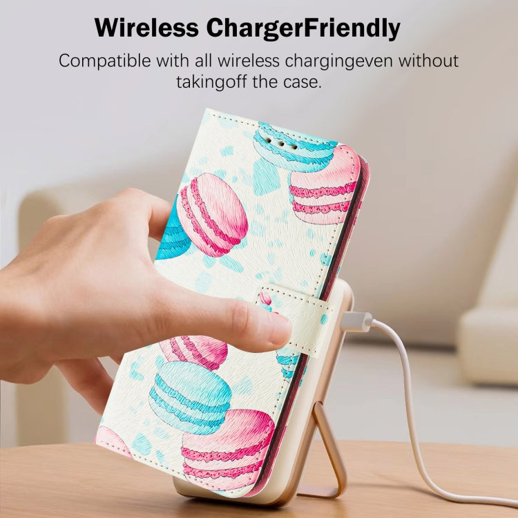 For iPhone 16e Art Colored Drawing Pattern Leather Phone Case(Cake) - iPhone 16e Cases by PMC TechLife | Online Shopping South Africa | PMC TechLife | Buy Now Pay Later Mobicred