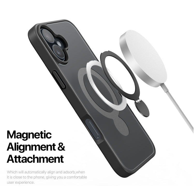 For iPhone 16 Plus DUX DUCIS Yind Series MagSafe TPU Hybrid PC Phone Case with Stand(Black) - iPhone 16 Plus Cases by DUX DUCIS | Online Shopping South Africa | PMC Jewellery | Buy Now Pay Later Mobicred