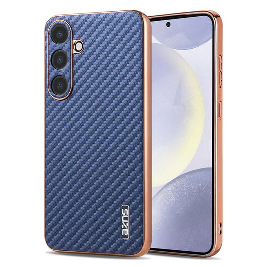 For Samsung Galaxy S25+ 5G AZNS Electroplated Edge Carbon Fiber Texture Phone Case(Blue) - Galaxy S25+ 5G Cases by AZNS | Online Shopping South Africa | PMC Jewellery | Buy Now Pay Later Mobicred