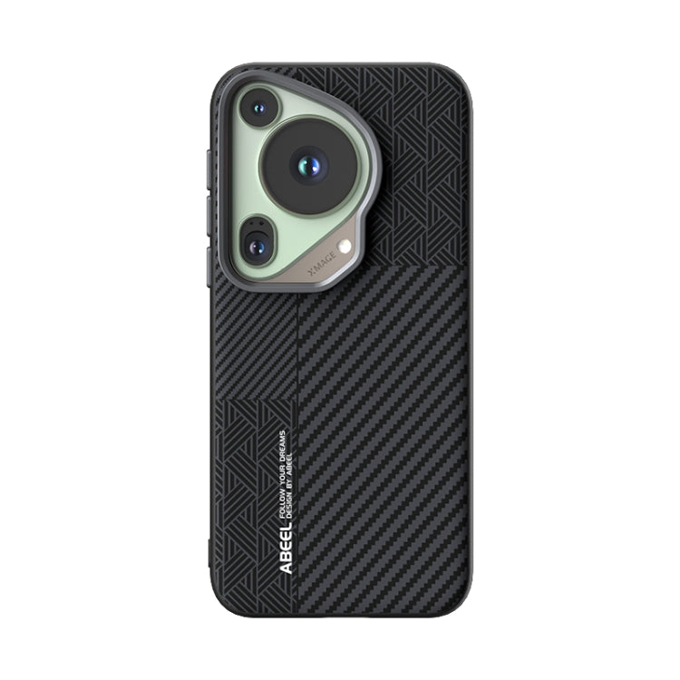 For Huawei Pura 70 Ultra ABEEL 6D Micro Relief MagSafe Magnetic Phone Case(Carbon Fiber Black) - Huawei Cases by PMC Jewellery | Online Shopping South Africa | PMC Jewellery | Buy Now Pay Later Mobicred