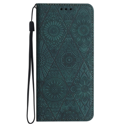 For Samsung Galaxy S25 Ultra 5G Ethnic Embossed Adsorption Leather Phone Case(Blue) - Galaxy S25 Ultra 5G Cases by PMC Jewellery | Online Shopping South Africa | PMC Jewellery | Buy Now Pay Later Mobicred