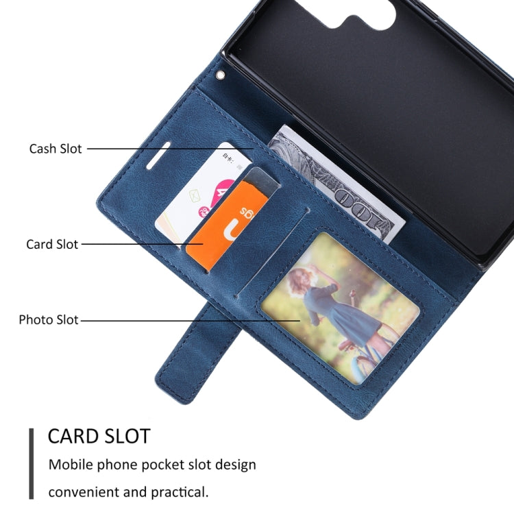 For Samsung Galaxy S25 Ultra 5G Skin Feel Splicing Leather Phone Case(Blue) - free shipping - PMC Jewellery - Order now!